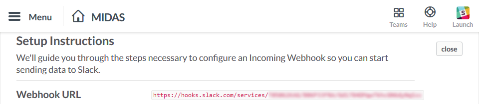 Slack WebHook URL
