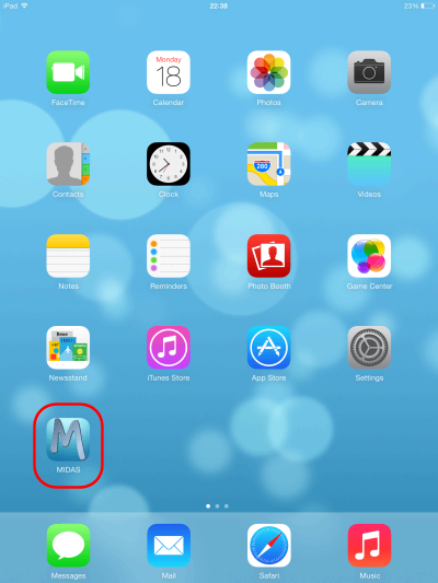 How to add MIDAS to your iOS Home Screen