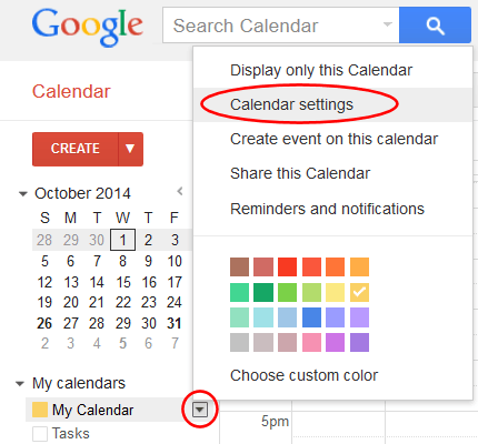 Import a Google Calendar into MIDAS