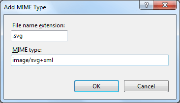 Add SVG MIME Type to IIS