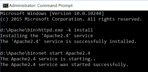 Install Apache as a Windows Service
