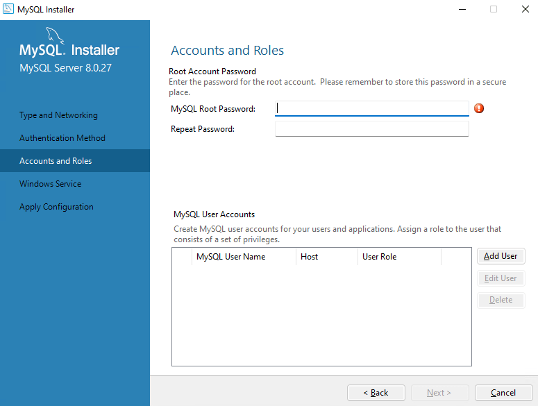 Set MySQL Root Password