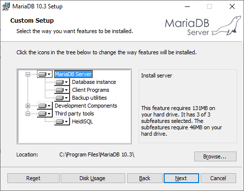 MariaDB Custom Install