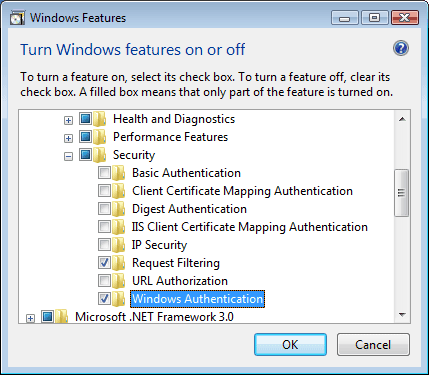 Install Windows Authentication on Win Vista/7