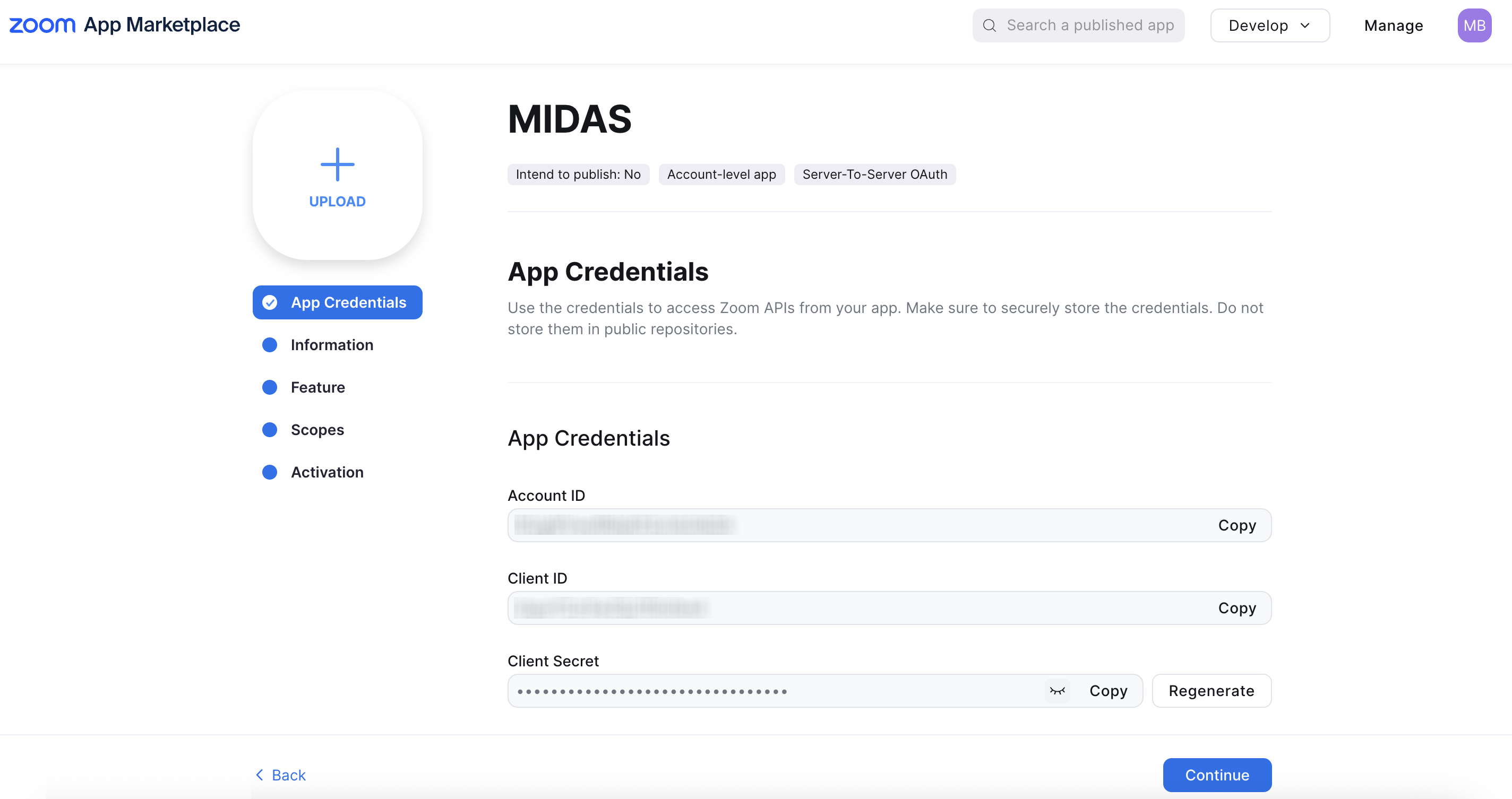Where to find your Zoom App Credentials