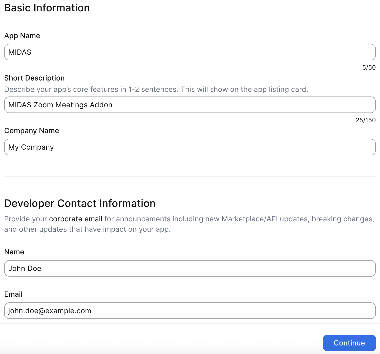 Add additional Zoom App info