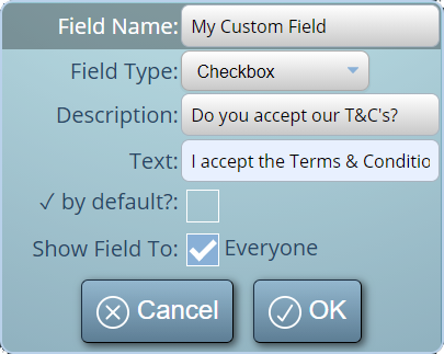 Create your own custom fields in MIDAS