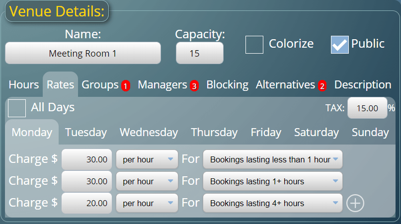 Set up simple or advanced charging for each of your spaces