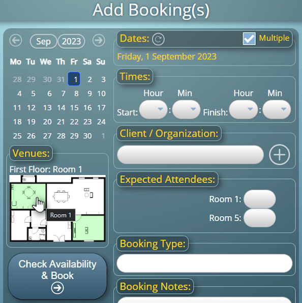 Users  can choose a space to book simply by selecting it from a graphical map