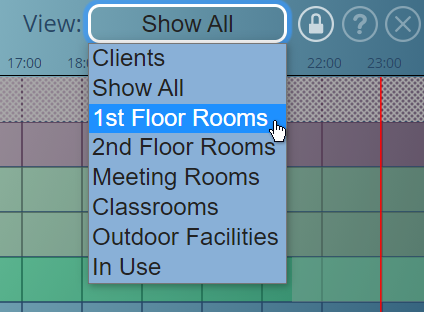 Filtering the Booking Grid by venue group