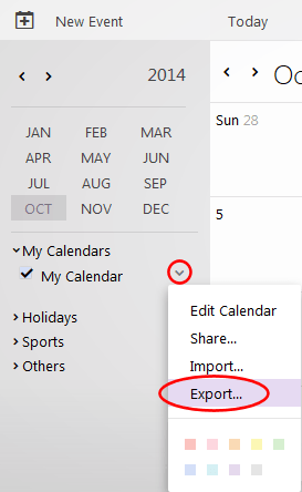Import a Yahoo Calendar into MIDAS