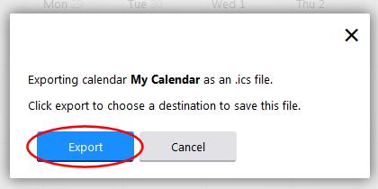 Export a Yahoo Calendar as an iCal file