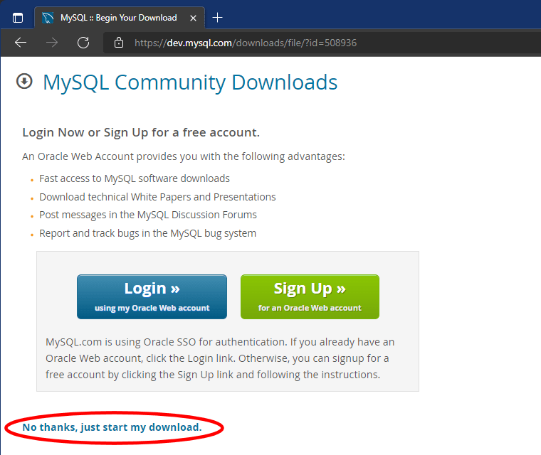 Download MySQL Without Registering