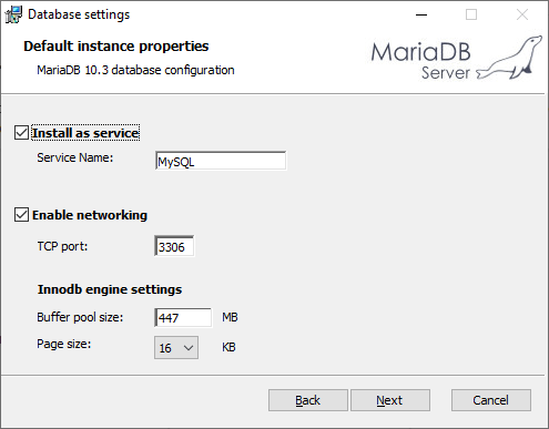 Install MariaDB as a Windows service