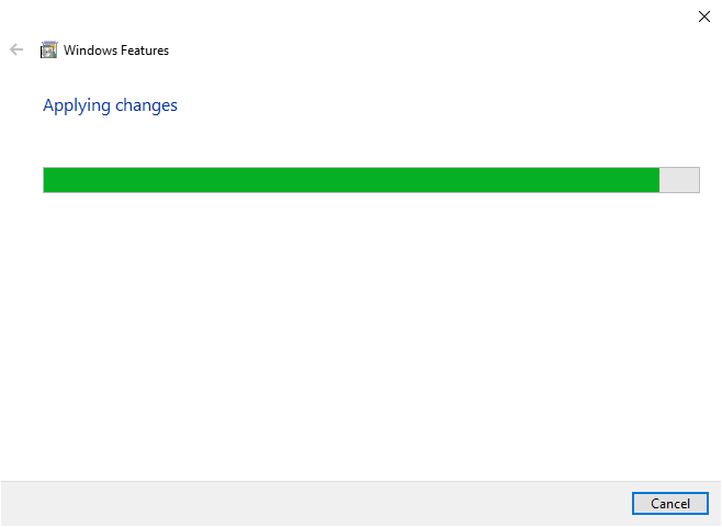 Windows Features - Applying Changes
