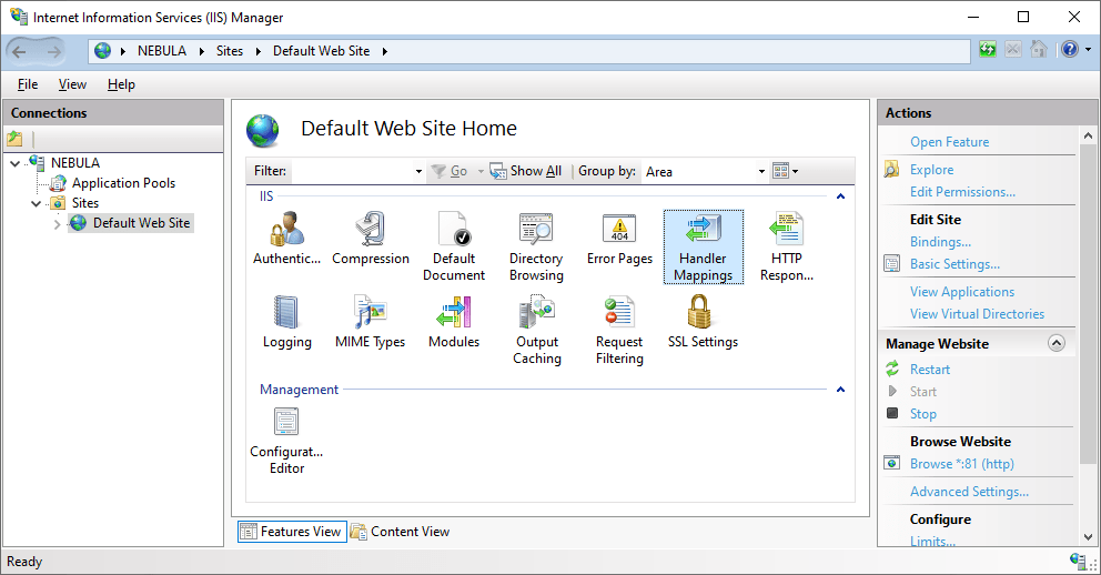 IIS Handler Mappings