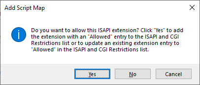 IIS Script Map ISAPI extension prompt