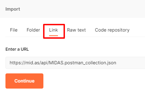 Import API collection from URL in Postman