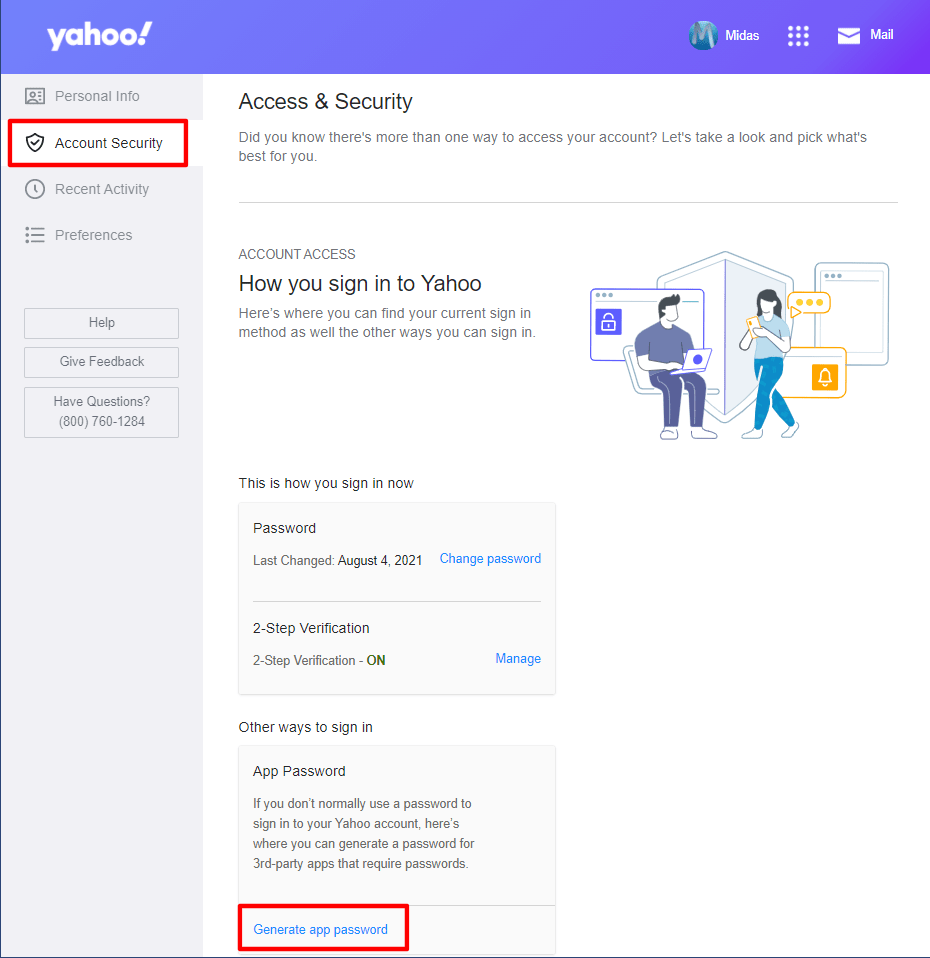 Setting up a Yahoo email account 