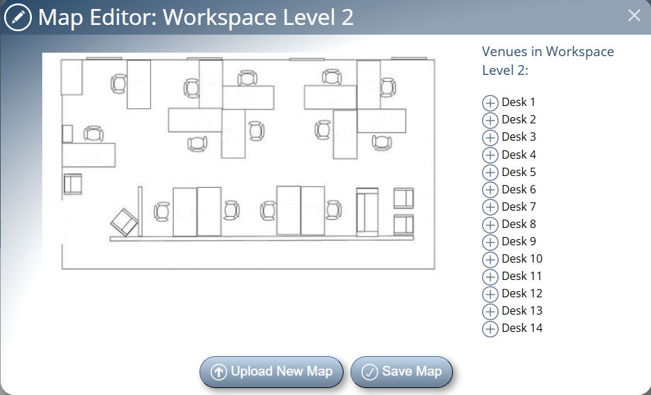 Upload desk layout or floor plan